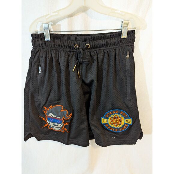 Disney Goofy Movie Powerline Stand Out World Tour 1995 Mesh Shorts Black Men’s M - Picture 1 of 6